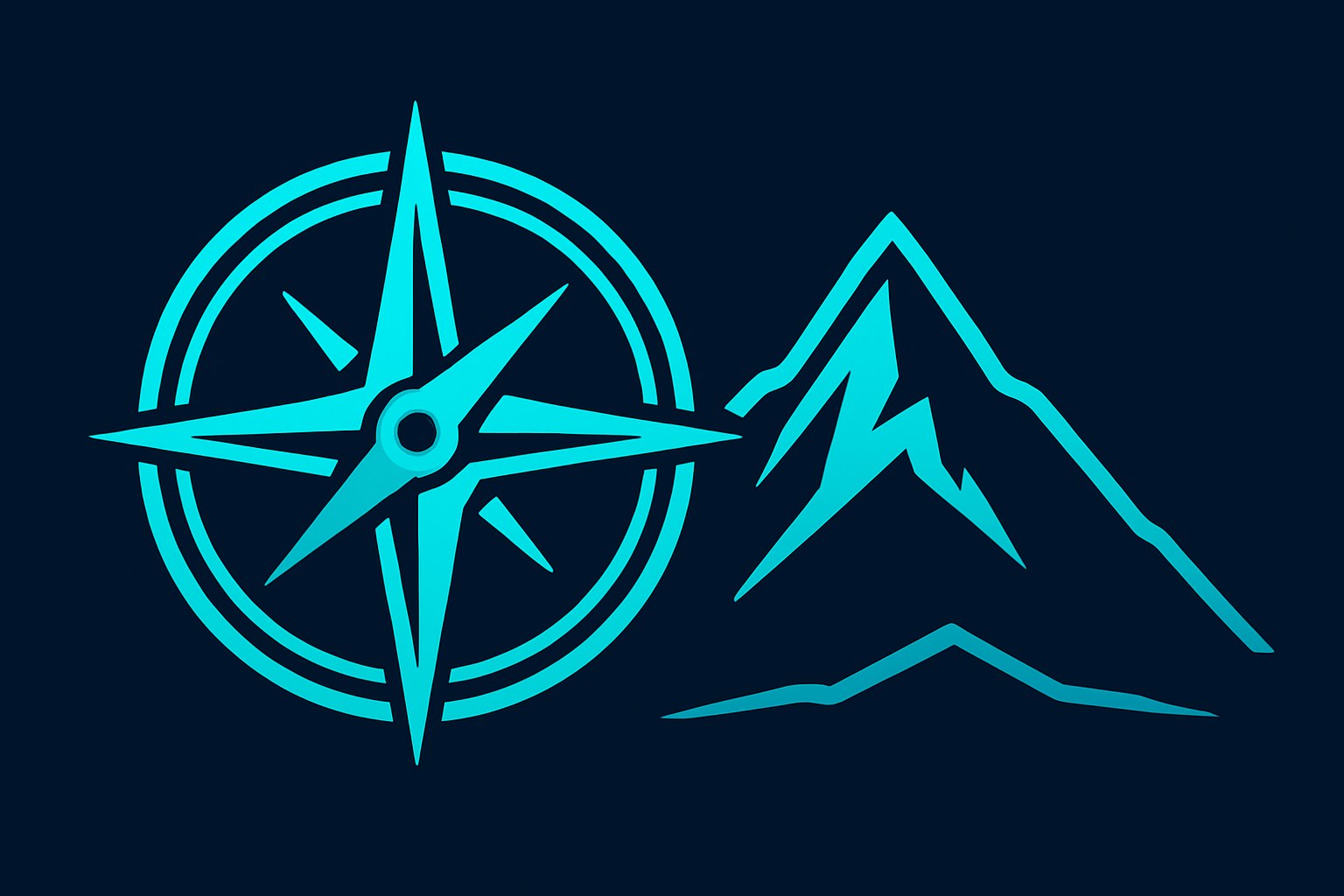 Compass and mountain peak illustration representing mission-driven business direction
